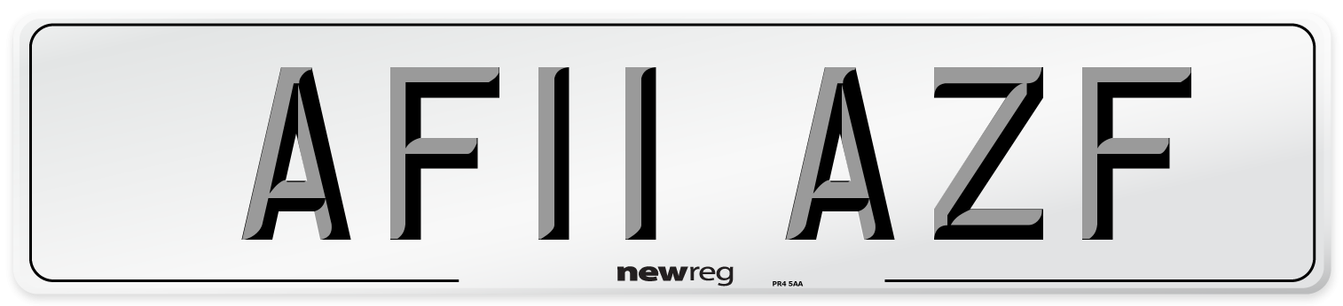 AF11 AZF Number Plate from New Reg